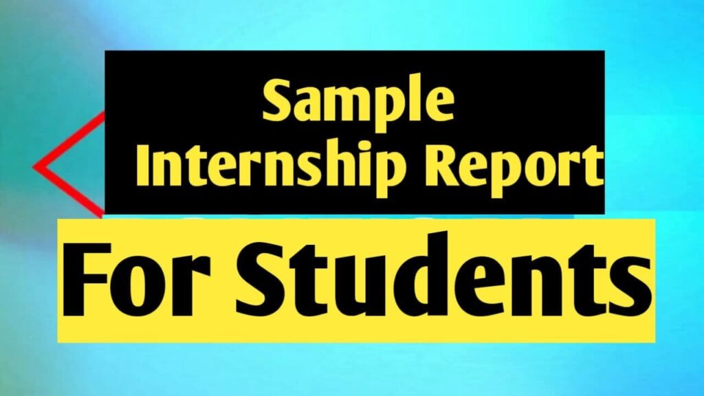 Sample of Internship Report for Student